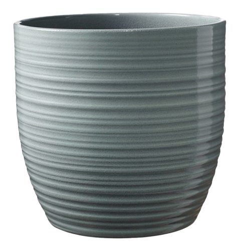 K192373 CERAMIC PLANT POT, BERGAMO, MINT GREEN