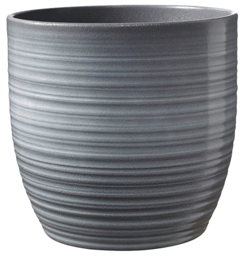 CERAMIC PLANT POT, BERGAMO, GRAY