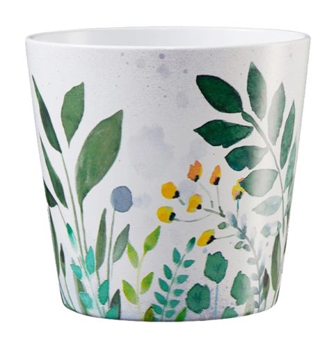 K192520 CERAMIC PLANT POT, DALLAS BOTANIC, MEADOW GREEN