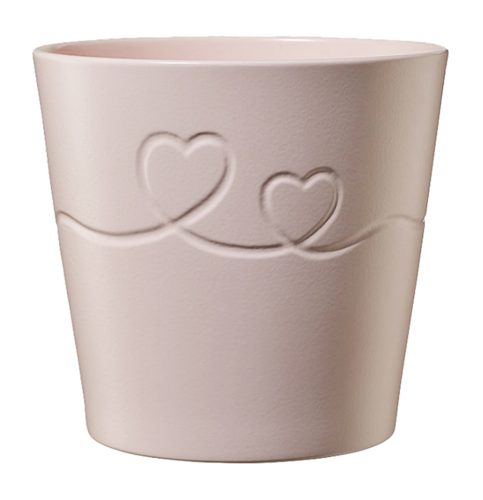 CERAMIC PLANT POT,  ENDLESS LOVE, MATTE LIGHT ROSE