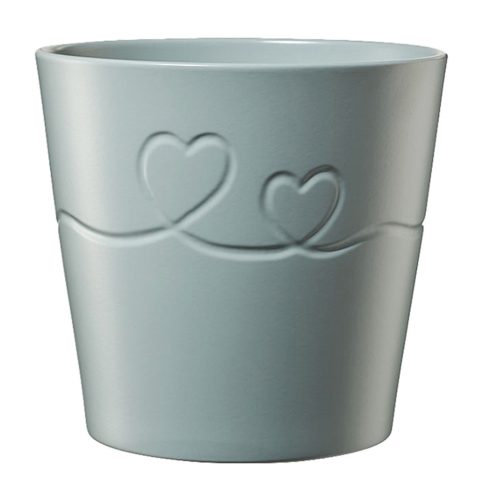 CERAMIC PLANT POT,  ENDLESS LOVE, MATTE MINT GRAY