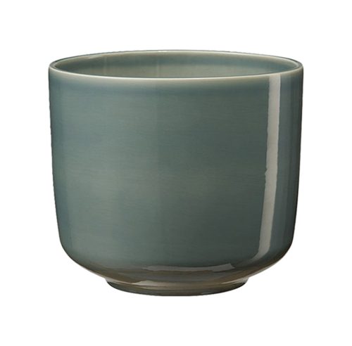 CERAMIC PLANT POT, BARI, GREEN BLUE