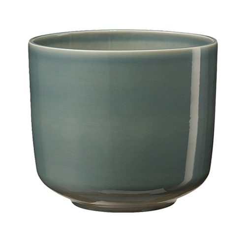 K192613 CERAMIC PLANT POT, BARI, GREEN BLUE