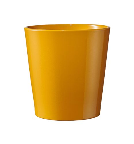 K192740 CERAMIC PLANT POT, DALLAS BREEZE, MUSTARD YELLOW