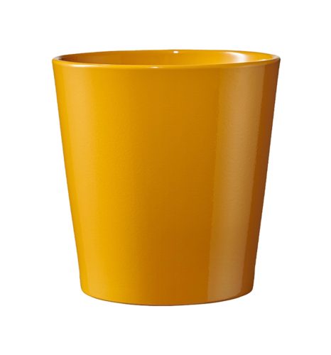 K192741 CERAMIC PLANT POT, DALLAS BREEZE, MUSTARD YELLOW