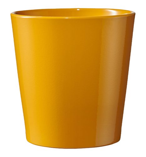 K192744 CERAMIC PLANT POT, DALLAS BREEZE, MUSTARD YELLOW