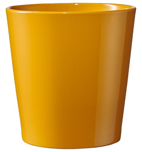CERAMIC PLANT POT, DALLAS BREEZE, MUSTARD YELLOW
