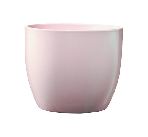 K192839 CERAMIC PLANT POT, BASEL ELEGANT, PEARL PINK