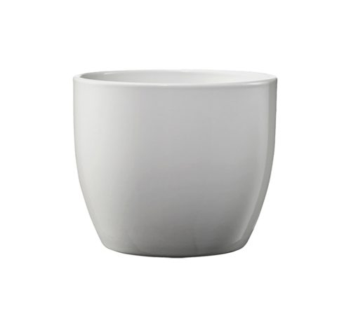 CERAMIC PLANT POT, BASEL ELEGANT, LIGHT GRAY