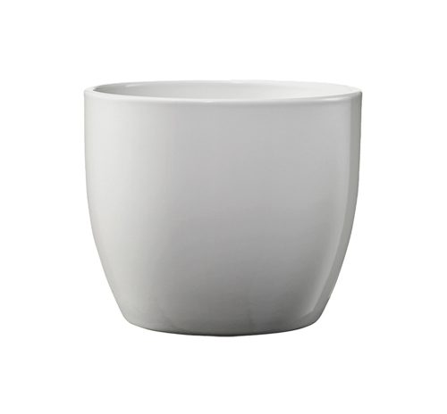 K192854 CERAMIC PLANT POT, BASEL ELEGANT, LIGHT GRAY