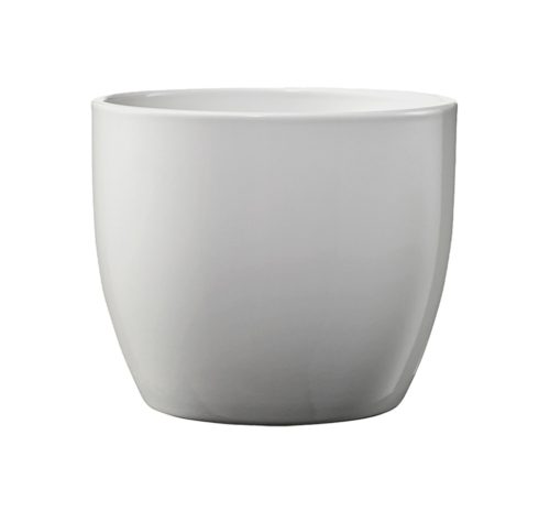 CERAMIC PLANT POT, BASEL ELEGANT, LIGHT GRAY