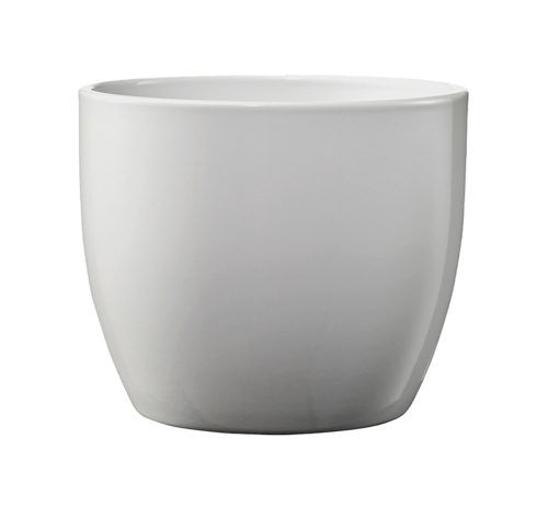 K192856 CERAMIC PLANT POT, BASEL ELEGANT, LIGHT GRAY