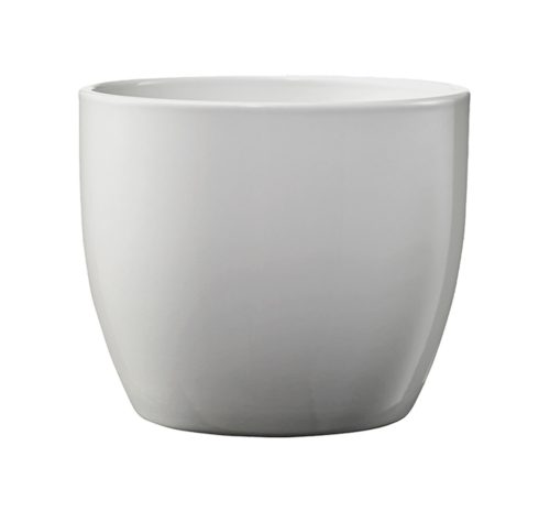 CERAMIC PLANT POT, BASEL ELEGANT, LIGHT GRAY