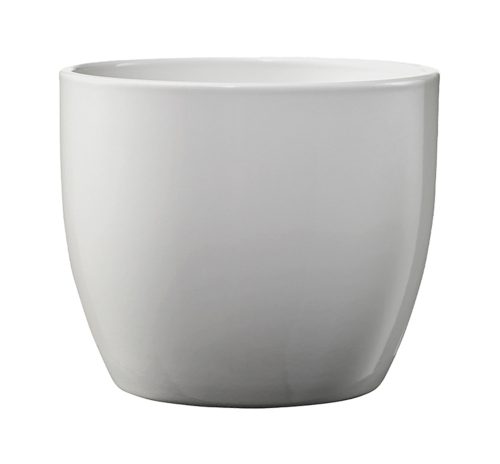 K192857 CERAMIC PLANT POT, BASEL ELEGANT, LIGHT GRAY