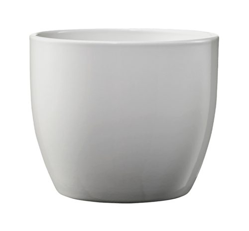 CERAMIC PLANT POT, BASEL ELEGANT, LIGHT GRAY