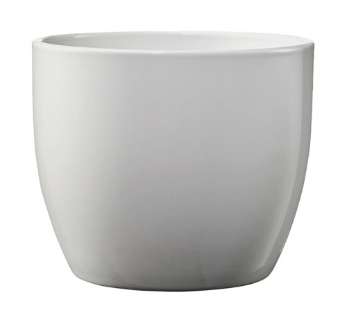 K192858 CERAMIC PLANT POT, BASEL ELEGANT, LIGHT GRAY