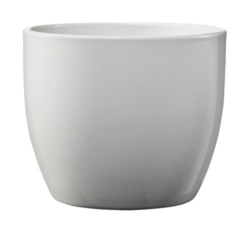 CERAMIC PLANT POT, BASEL ELEGANT, LIGHT GRAY