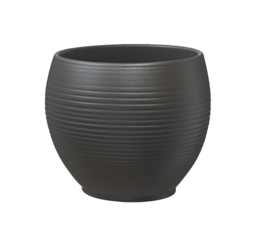CERAMIC PLANT POT, MANACOR, MATTE ANTHRACIT