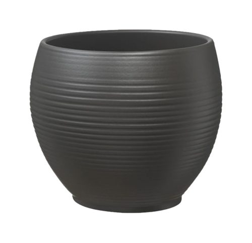 CERAMIC PLANT POT, MANACOR, MATTE ANTHRACIT