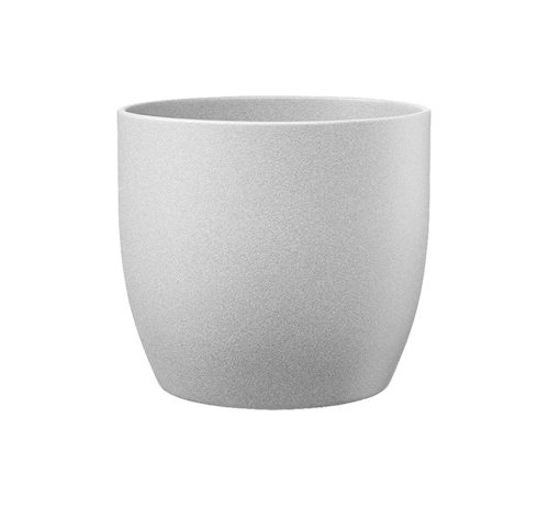 CERAMIC PLANT POT, BASEL STONE, LIGHT GRAY