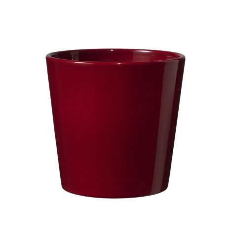 CERAMIC PLANT POT, DALLAS STYLE, SHINY BORDEAUX