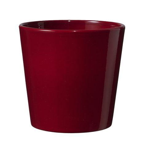 CERAMIC PLANT POT, DALLAS STYLE, SHINY BORDEAUX
