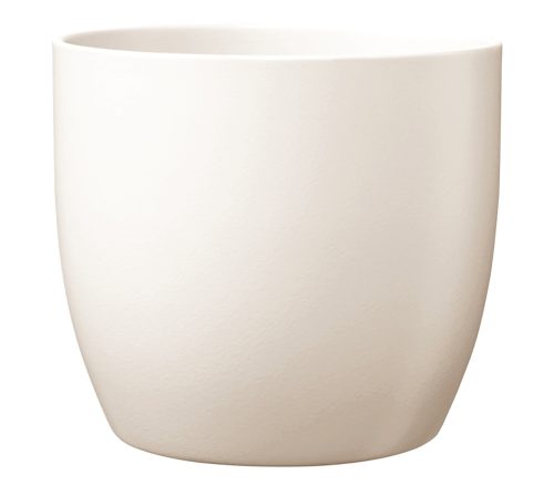 K193210 CERAMIC PLANT POT, BASEL FASHION, MATTE CREAM