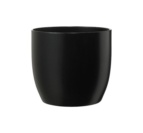 K193212 CERAMIC PLANT POT, BASEL FASHION, MATTE BLACK