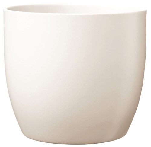 K193220 CERAMIC PLANT POT, BASEL FASHION, MATTE CREAM