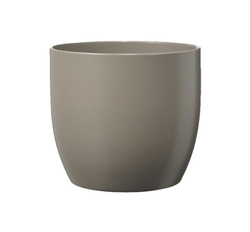 CERAMIC PLANT POT, BASEL FASHION, MATTE GRAY