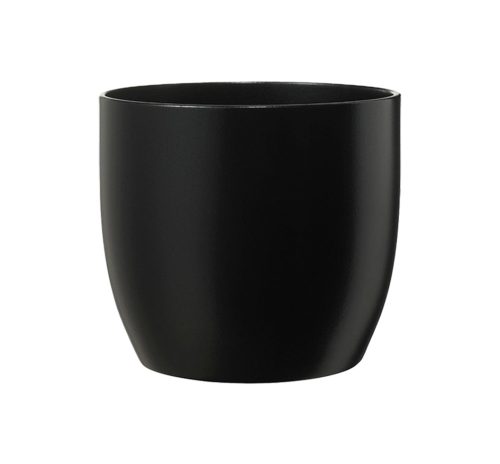 K193222 CERAMIC PLANT POT, BASEL FASHION, MATTE BLACK