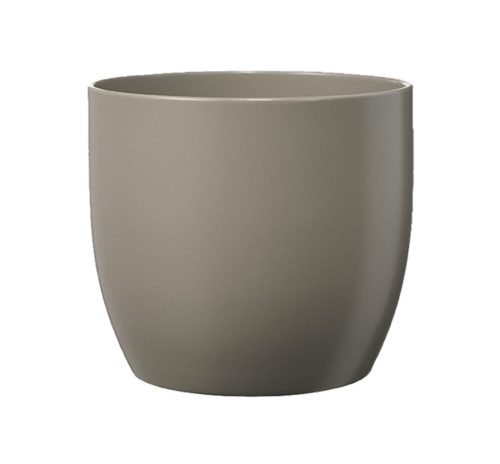 CERAMIC PLANT POT, BASEL FASHION, MATTE GRAY