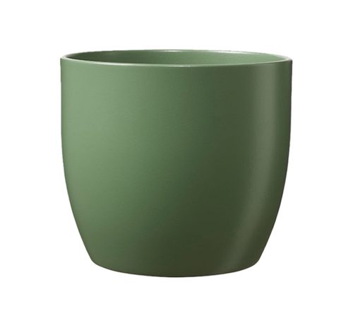 CERAMIC PLANT POT, BASEL FASHION, MATTE MOSS GREEN
