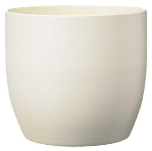 CERAMIC PLANT POT, BASEL FASHION, MATTE CREAM