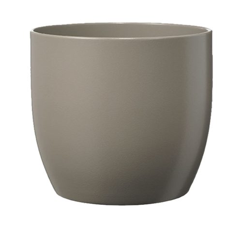 CERAMIC PLANT POT, BASEL FASHION, MATTE GRAY