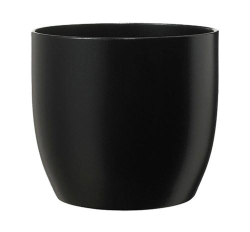 K193252 CERAMIC PLANT POT, BASEL FASHION, MATTE BLACK