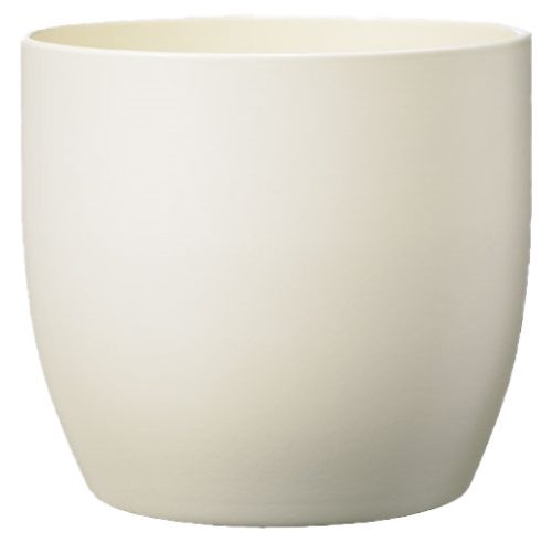 K193260 CERAMIC PLANT POT, BASEL FASHION, MATTE CREAM