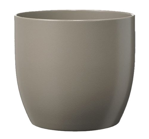 K193261 CERAMIC PLANT POT, BASEL FASHION, MATTE GRAY