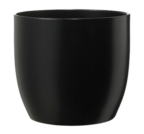 K193262 CERAMIC PLANT POT, BASEL FASHION, MATTE BLACK