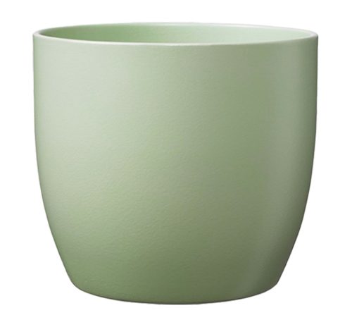 CERAMIC PLANT POT, BASEL FASHION, MATTE LINDEN GREEN