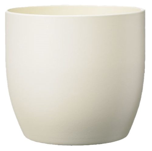 K193270 CERAMIC PLANT POT, BASEL FASHION, MATTE CREAM