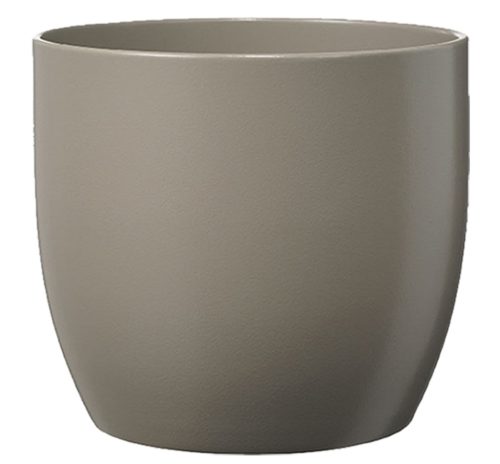 CERAMIC PLANT POT, BASEL FASHION, MATTE GRAY