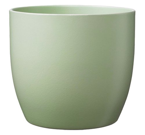 K193273 CERAMIC PLANT POT, BASEL FASHION, MATTE LINDEN GREEN