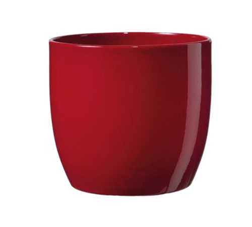CERAMIC PLANT POT, BASEL FULL COLOR, SHINY BORDEAUX