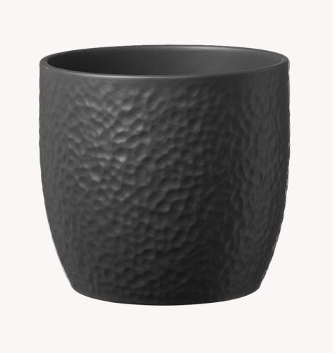 K193501 CERAMIC PLANT POT, BOSTON MATTE ANTHRACITE