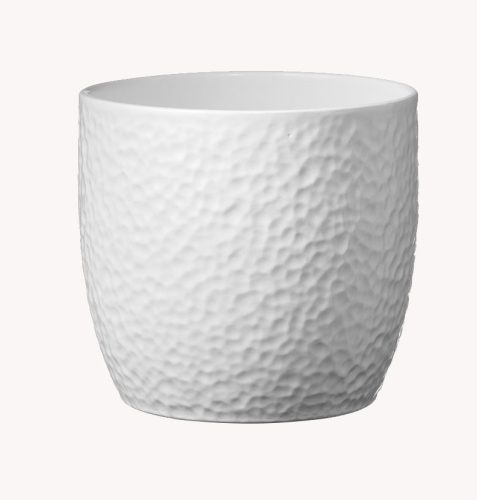 K193502 CERAMIC PLANT POT, BOSTON MATTE WHITE