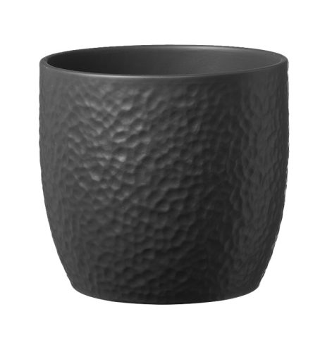 K193505 CERAMIC PLANT POT, BOSTON MATTE ANTHRACITE