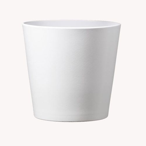 K193510 CERAMIC PLANT POT, DALLAS ESPRIT, MATTE WHITE