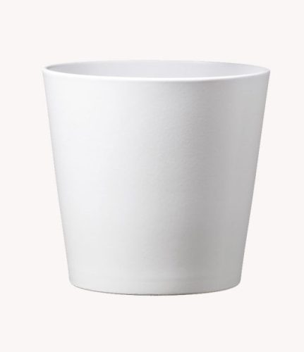 K193579 CERAMIC PLANT POT, DALLAS ESPRIT, MATTE WHITE