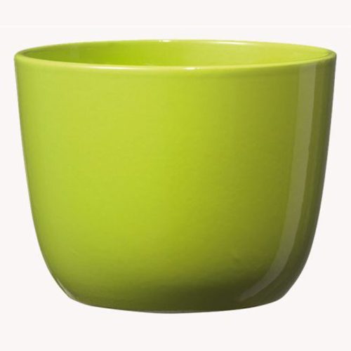 K193981 CERAMICPLANT POT, SEVILLA, SHINY LIME